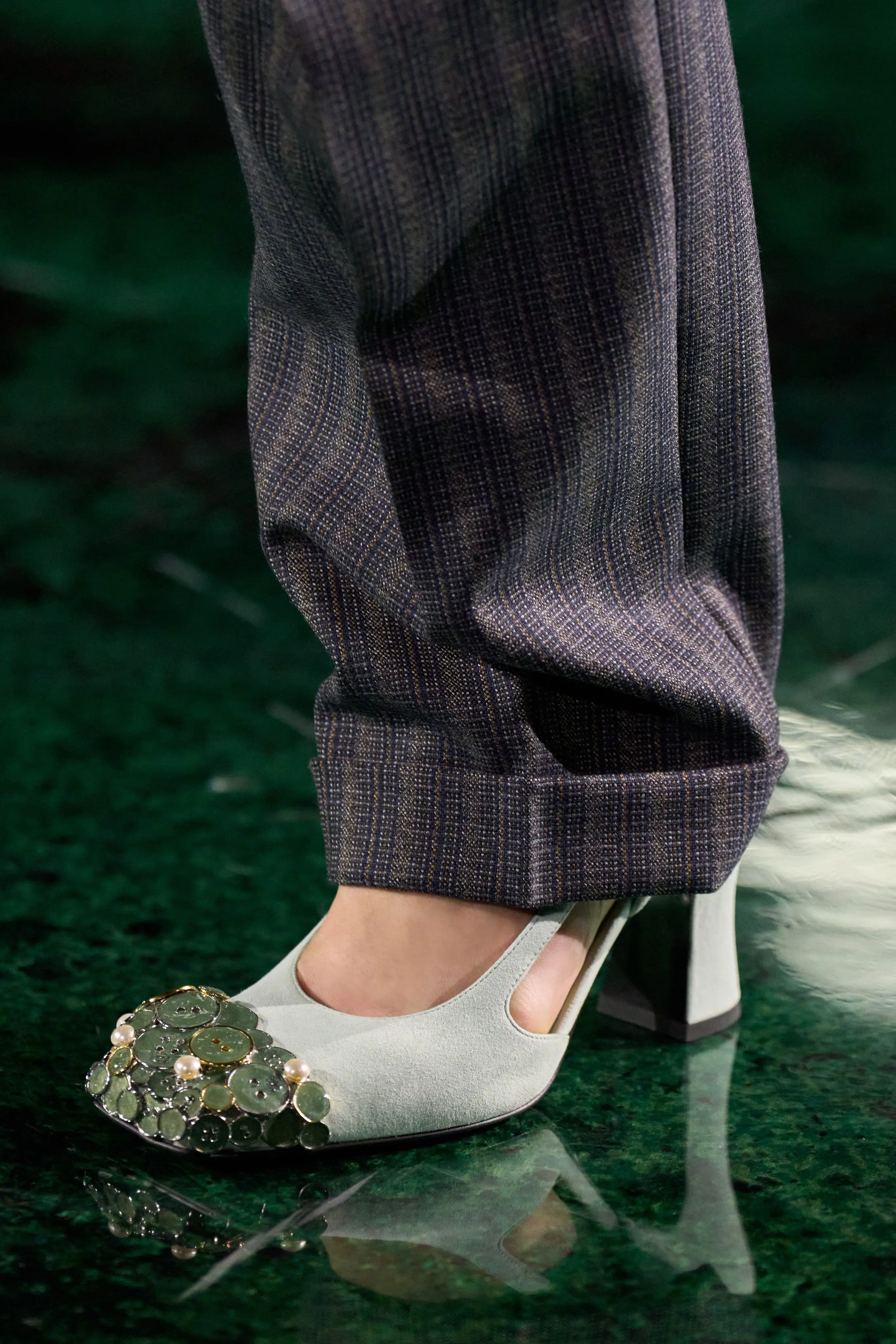 White, jewelled toe.