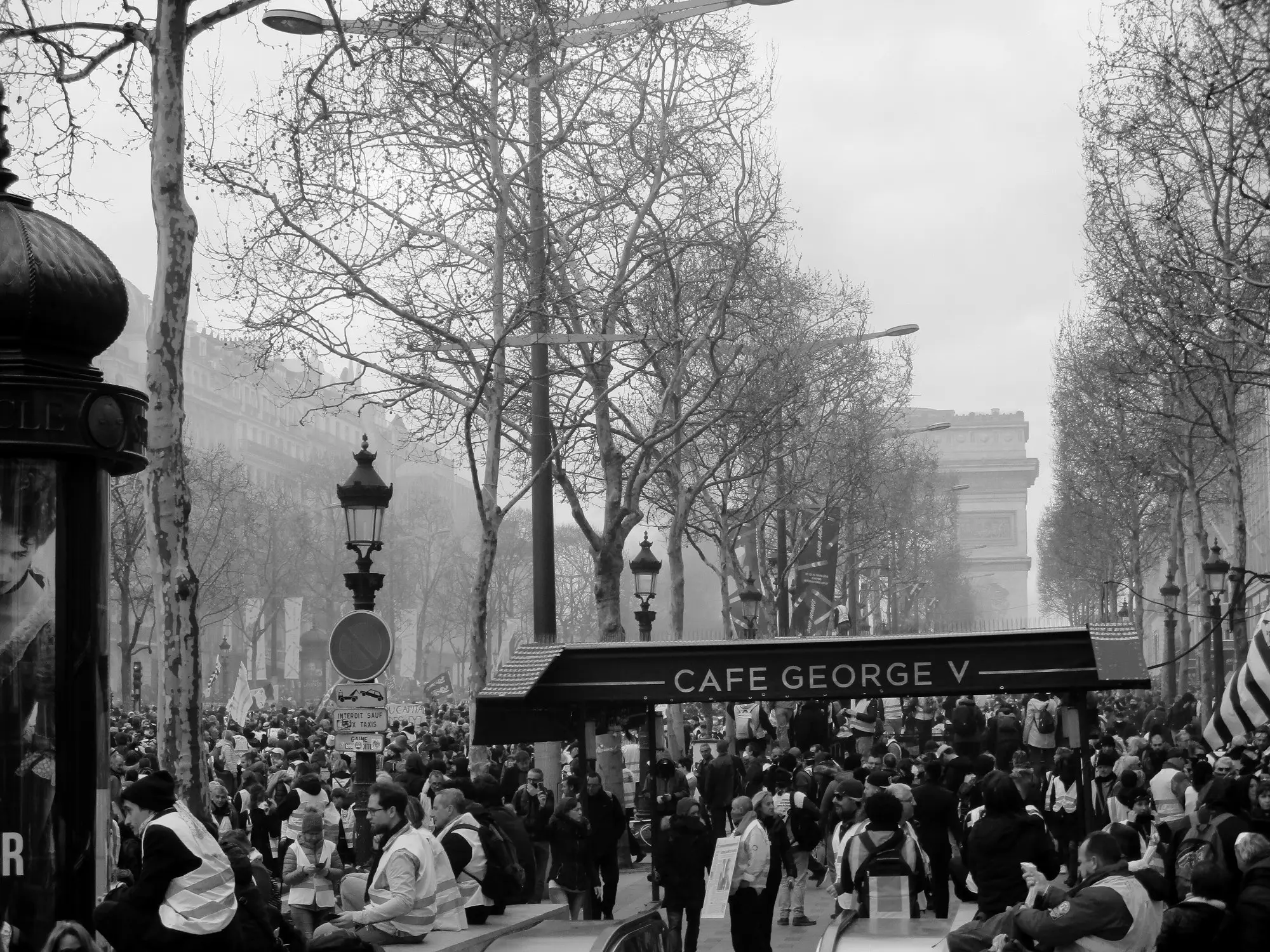 Paris, 2019. Yellow Vests on the Champs Élysées, 16 March 2019, before the shops were hit.