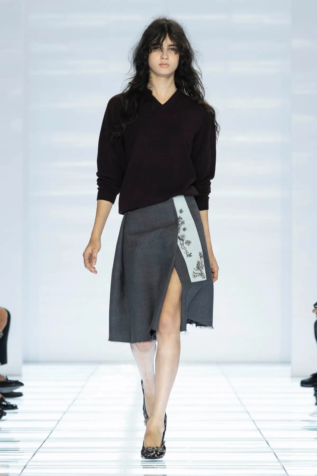 Wrap skirt with a slit. Prada SS27, Look 10